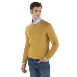 Basic sweater, yellow, size 3xl