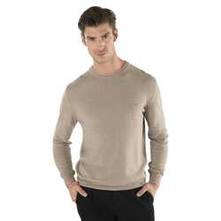 Basic sweater, beige, size 4xl