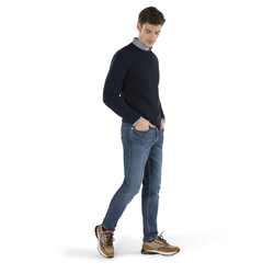 Basic eco-cashmere sweater, blue, size xl