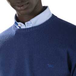 Basic eco-cashmere sweater, blue, size l