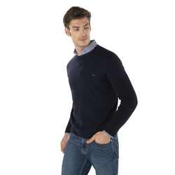 Basic eco-cashmere sweater, blue, size xxl