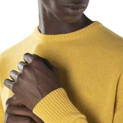 Basic eco-cashmere sweater, yellow, size 3xl