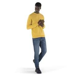 Basic eco-cashmere sweater, yellow, size l