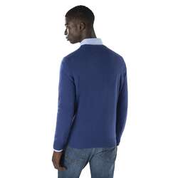 Basic eco-cashmere sweater, blue, size s