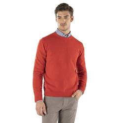 Basic eco-cashmere sweater, orange, size s