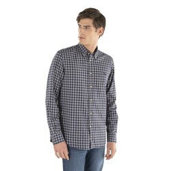 Check flannel shirt, blue, size 4xl