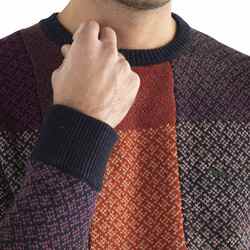 Check jacquard sweater, blue, size xl