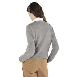 Basket-stitch sweater, grey, size xxs