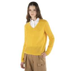 Basket-stitch sweater, yellow, size xl