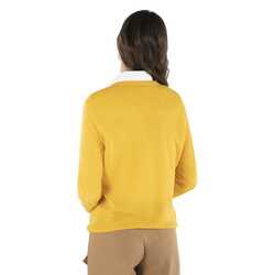 Basket-stitch sweater, yellow, size xs