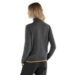 Cashmere-blend high-neck sweater, grey, size l
