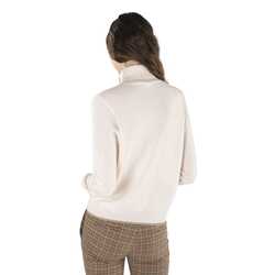 Cashmere-blend high-neck sweater, white, size xs
