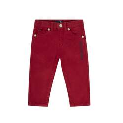 5-pocket gabardine trousers with rear pocket embroidery, red, size 36m