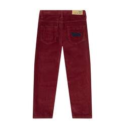 Baby cord trousers with 5 pockets and pocket embroidery, red, size 16y