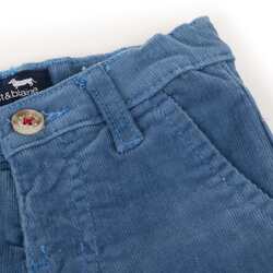 Baby cord trousers with slanted pockets, blue, size 18m