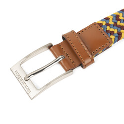 30 mm elastic braided belt, brown, size l
