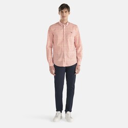 Striped shirt with contrasting interior, Orange, size S