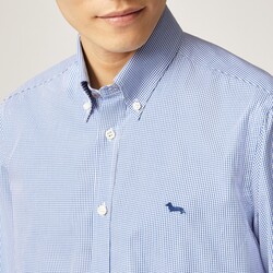 Check shirt with contrasting inserts