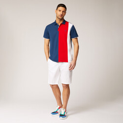 Colour-block cotton polo shirt, Blue, size S
