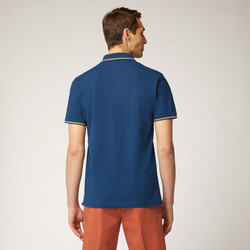 Polo with contrasting details, Blue, size S