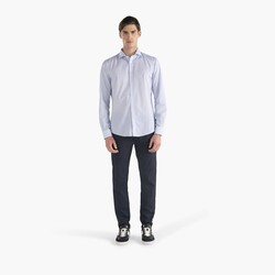 Cotton shirt with all-over micro motif