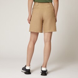 Linen bermuda shorts with pockets, Beige, size 36