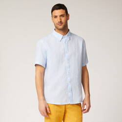 Half-sleeved linen shirt, Light blue, size S