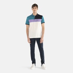 Cotton polo shirt with contrasting appliqués