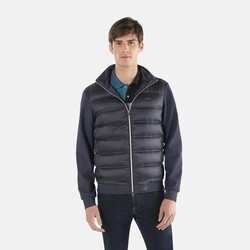 Dual-textured bomber jacket