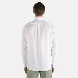 Linen shirt with contrasting inner details, White, size S