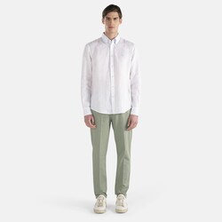 Linen shirt with contrasting inner details, White, size S