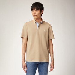 Regular-fit vietri polo shirt with contrasting collar, Beige, size S