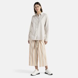 Boxy shirt with dropped shoulders, Beige, size 46