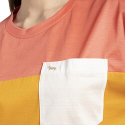 Oversize colour-block t-shirt with pocket, Pink, size XXS