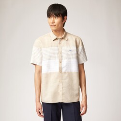 Shirt with horizontal stripes, Beige, size S