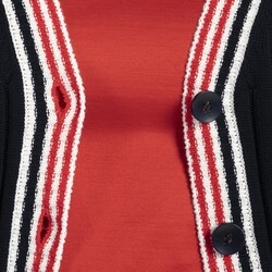 Sporting club striped ribbed cotton cardigan, Navy blue, size XXS