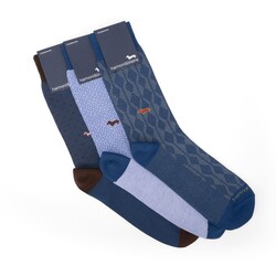 Pack of three pairs of socks, Blue, size I