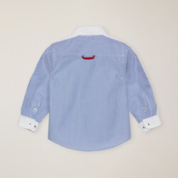 Striped shirt with contrasting details, Light blue, size 24M