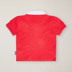 Puffed-sleeve polo shirt, Red, size 12M
