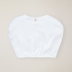 Organic cotton t-shirt with rhinestone appliqué, White, size 2Y