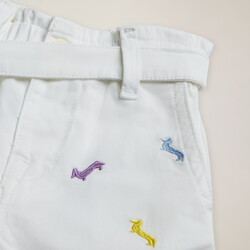 Cotton gabardine shorts, White, size 6M