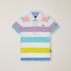 Organic cotton jersey polo shirt, White, size 4Y