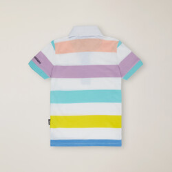 Organic cotton jersey polo shirt, White, size 4Y