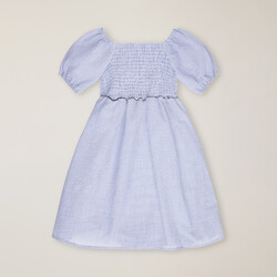 Cotton flared dress, Light blue, size 2Y