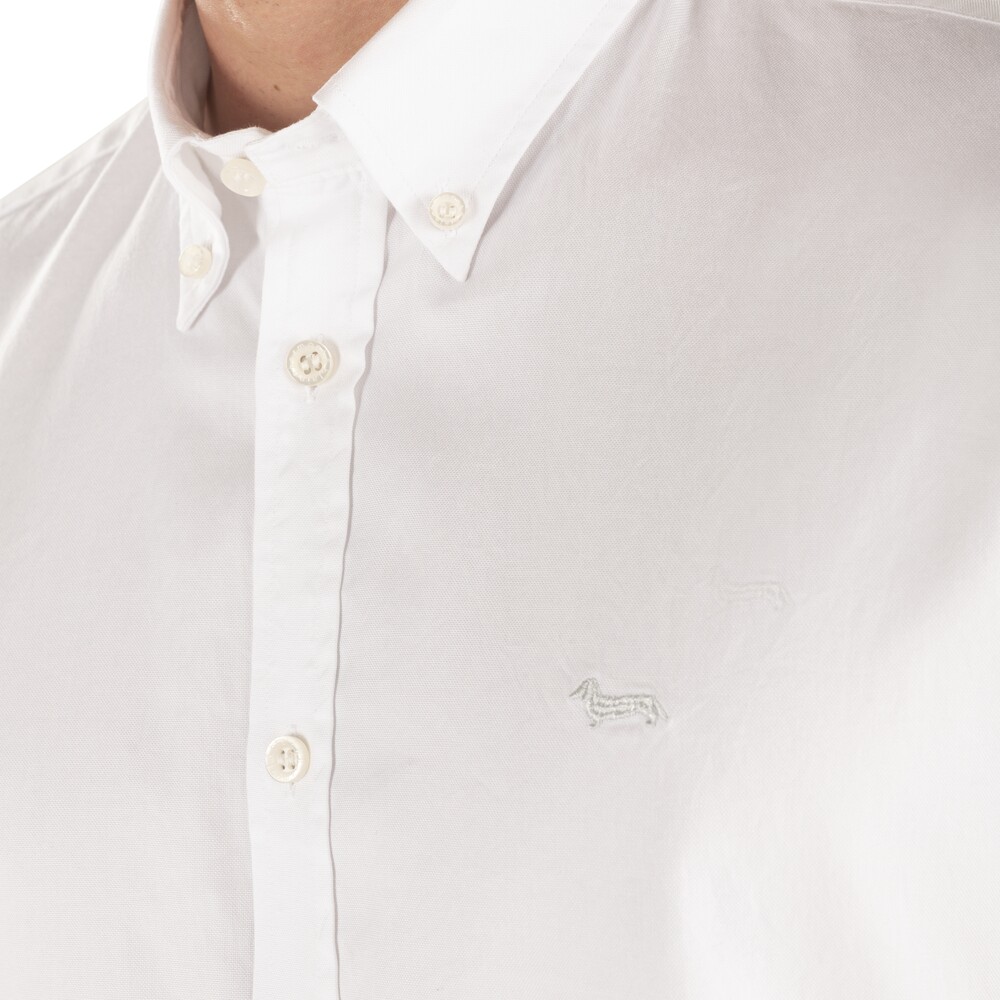 Essentials shirt in plain-coloured cotton, White, size 4XL | Harmont &  Blaine