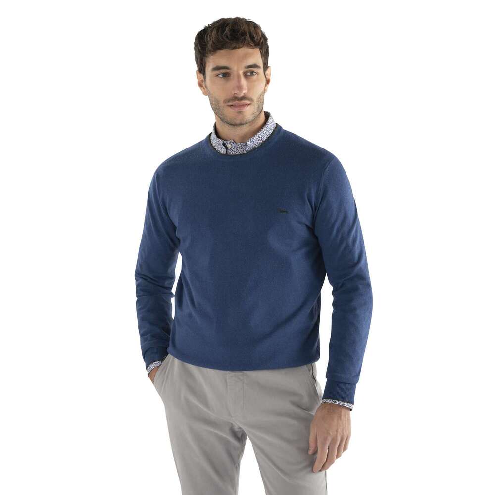 Basic sweater, blue, size 3xl
