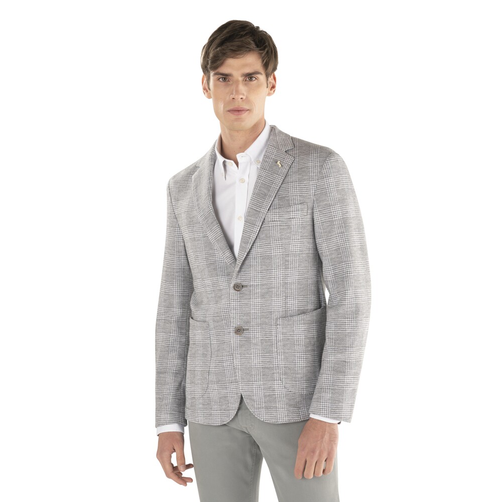 Check blazer, grey, size 48