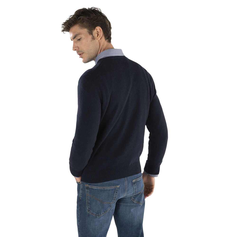 Basic eco-cashmere sweater, blue, size xxl