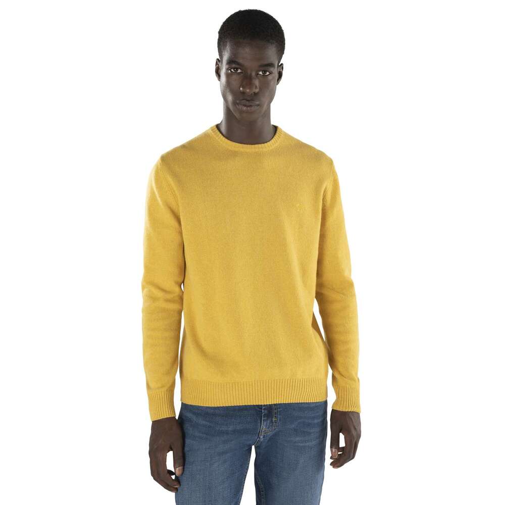 Basic eco-cashmere sweater, yellow, size 4xl