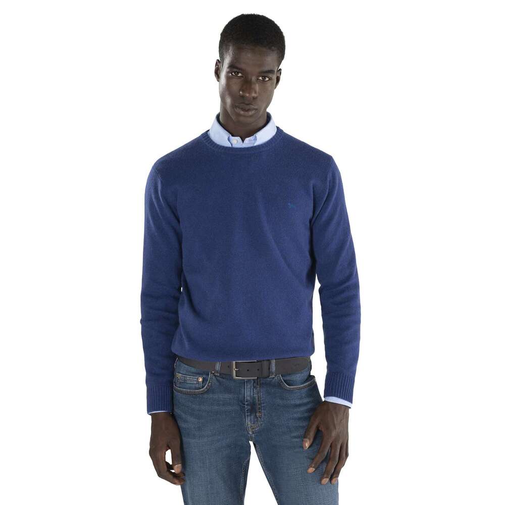 Basic eco-cashmere sweater, blue, size 3xl